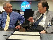 photograph of Dr. Taylor Wang with NASA Administrator Charles Bolden
